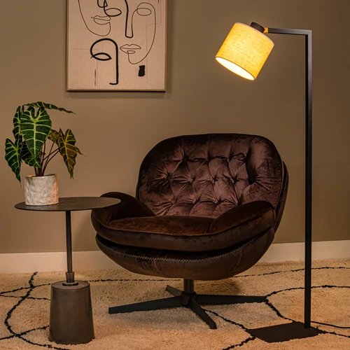 Lucide LESLEY - Floor lamp - 1xE27 - Black - atmosphere 1